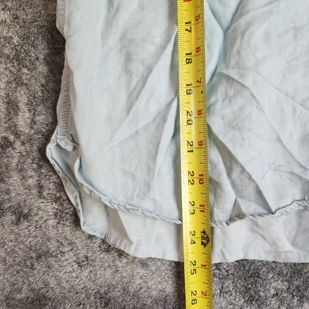 Talbots Sleeveless Popover Denim Top Blouse Blue Women's 12 EUC Pockets Summer - Picture 9 of 9